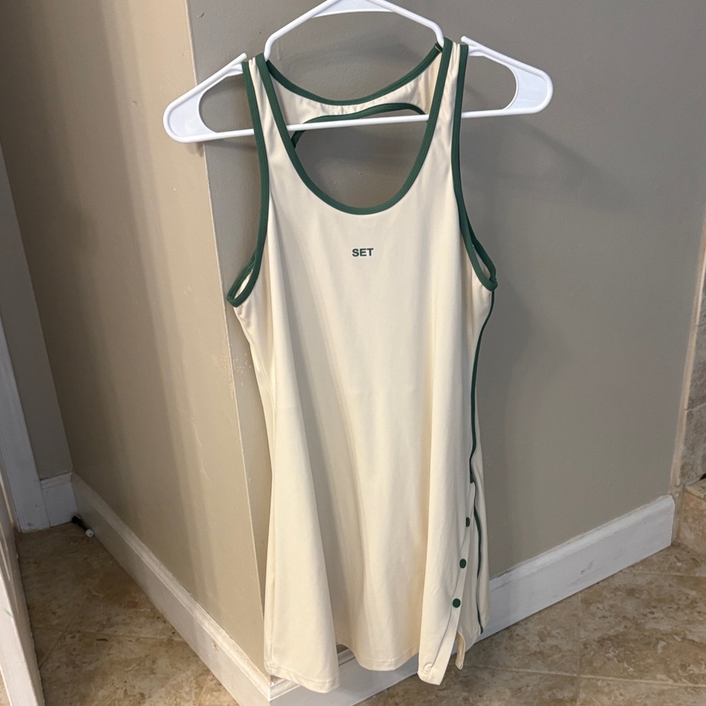 SET Active Ivory and Forest Green Tennis Dress